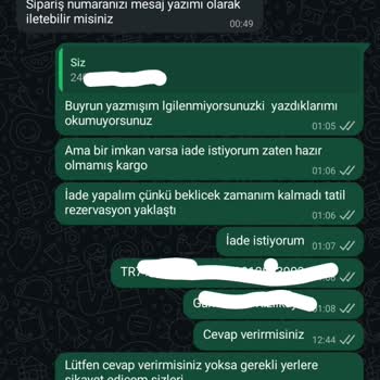 Kargo Takip Bilgisi Alınamayan Sipariş İçin İade Talebi