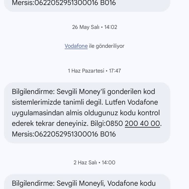 Vodafone'dan Alınan Hat Üzerinde 750 TL Migros Çekimi Aktif Değil