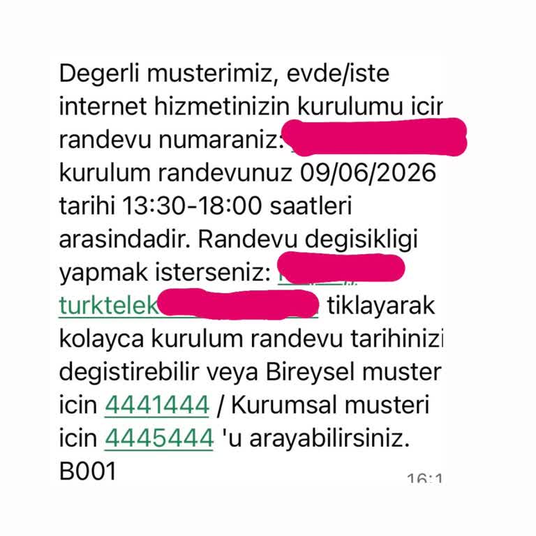 Randevu Bilgilendirme Eksikliği Ve Uymama Nedeniyle İş Yerimizde İnternet Mağduriyeti