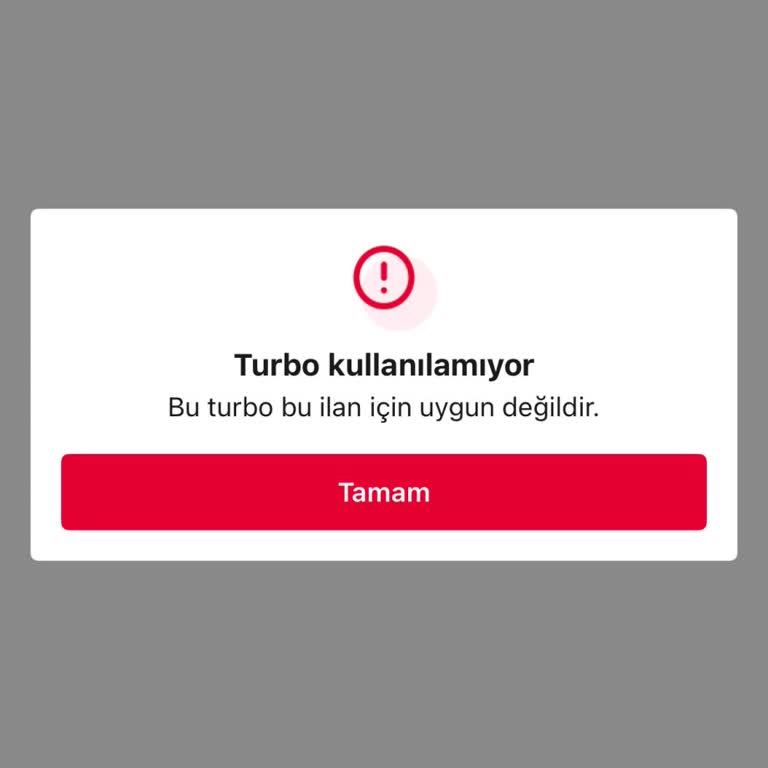 Satın Aldığım Turbo Vitrini Kullanılamıyor