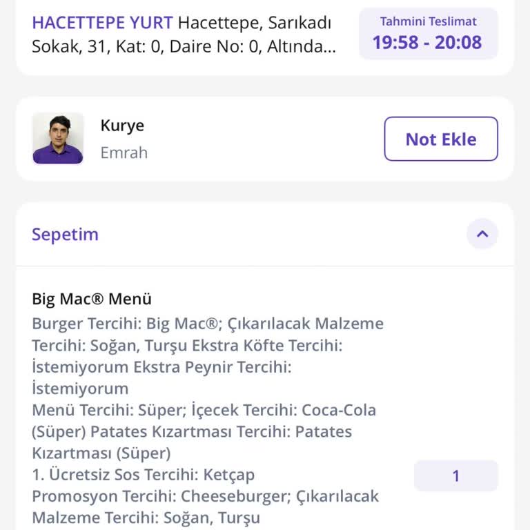GetirYemek Siparişimin Gecikmesi Ve İptal Talebimin Reddedilmesi
