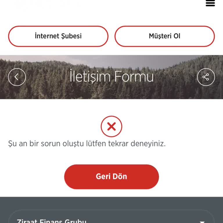 Ziraat Bankası İletişim Formu Çalışmıyor