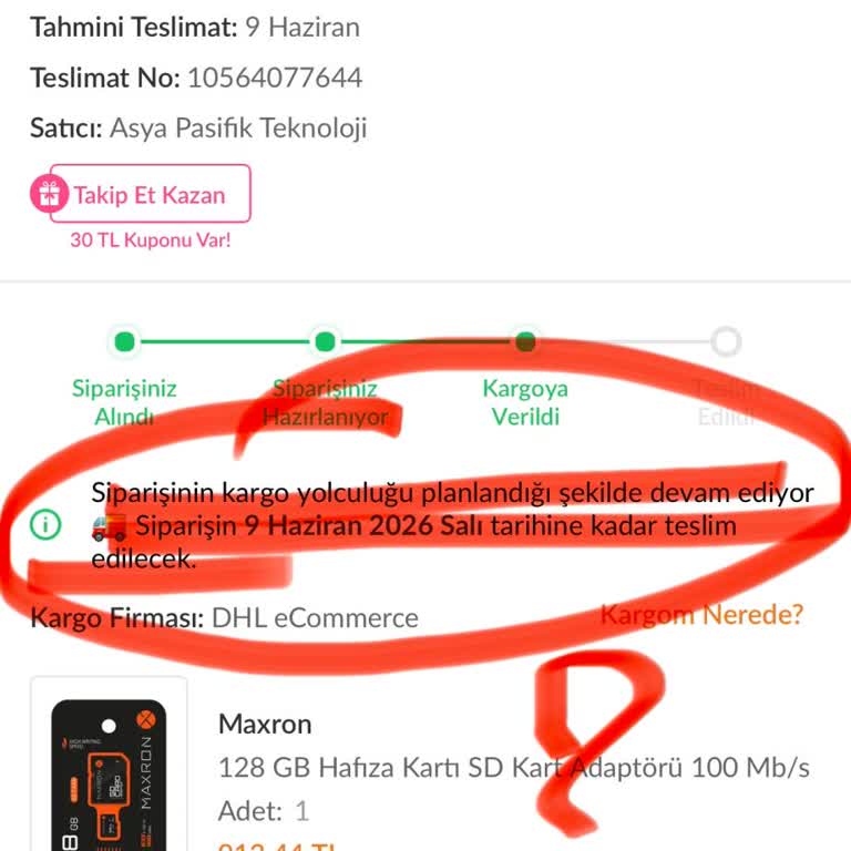 Teslim Edilmeyen Hafıza Kartı İçin İade Ve Telafi Talebi