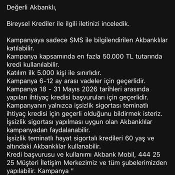 Akbank Bana Özel Kampanyada Çelişen Koşullar Ve Geciken Şikayet Yanıtı
