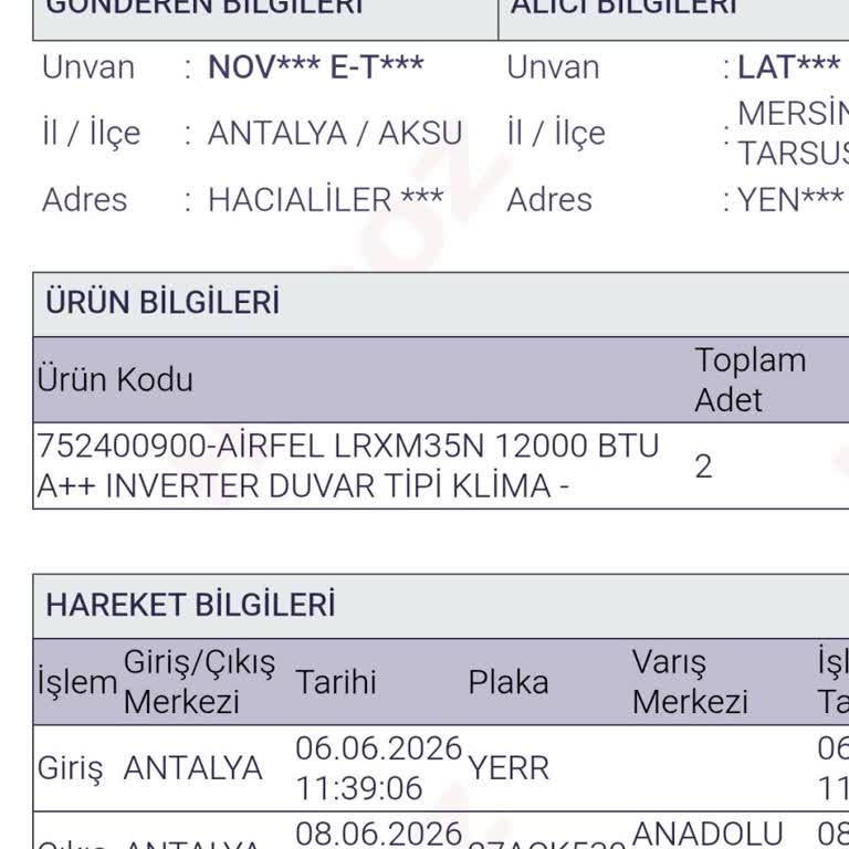 Klimam Yanlış İl Hatay’a Gönderildi, Acil Teslimat Gerekiyor