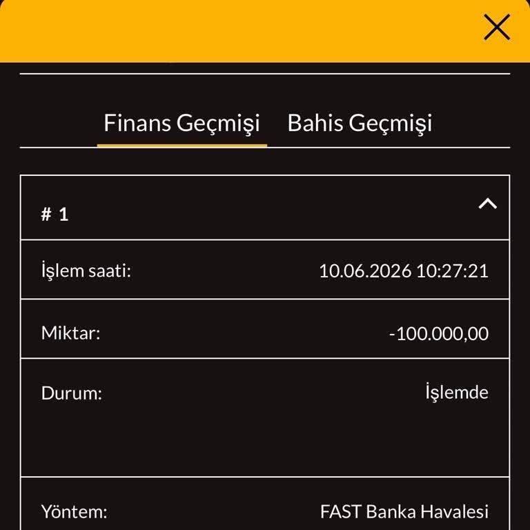 100.000 TL Çekim Talebim 24 Saat Sonra İşlemde Kaldı Ve Destek Yanıt Vermedi