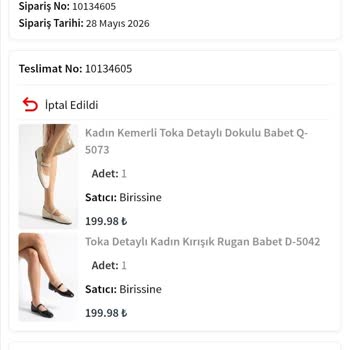 Birissine Siparişim Bilgilendirme Olmadan İptal Edildi Ve Geri Ödeme Yapılmadı