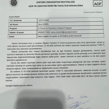 Harç İadesi Ve Silinen Öğrenci Kaydı İçin Acil Çözüm Gerekliliği