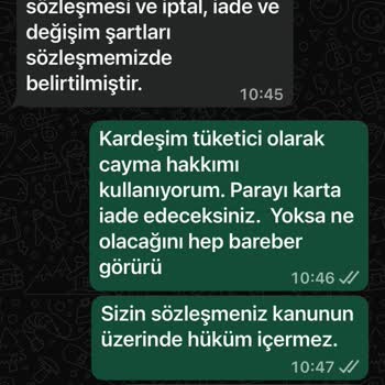 İade Ücretinin Kartıma Yansıtılmaması Ve Müşteri Hizmetlerine Ulaşılamaması