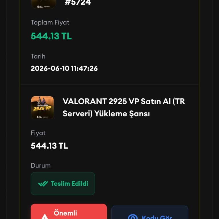 Satın Aldığım 2.950 VP'nin Yalnızca 375'i Geldi