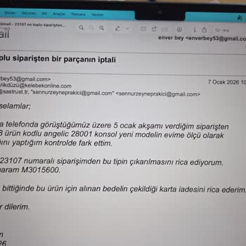 Kelebek Mobilya’dan Ayıplı Salon Takımı Ve İptal Edilen Parçanın 31.000 TL İadesi Sorunu