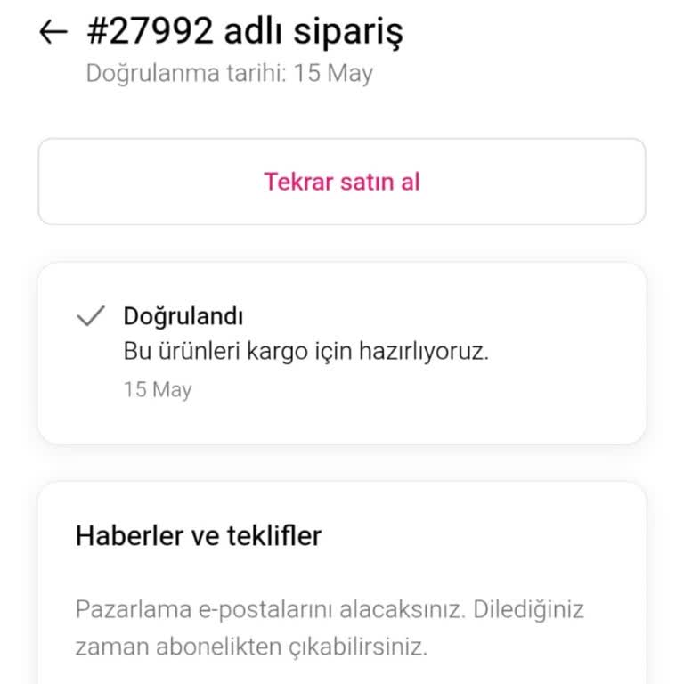 Irva Collection Siparişimin Uzun Süre Hazırlanıyor Olması Ve İade Talebim