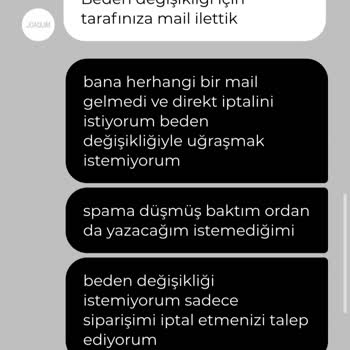 Sipariş İptali Talebim Görmezden Gelindi