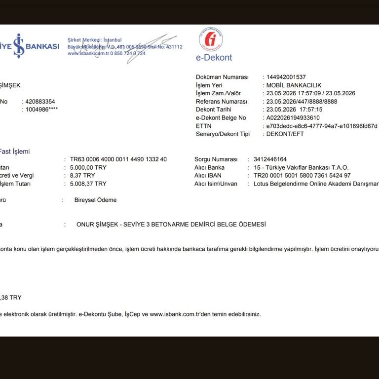 Teslim Edilmemiş Seviye 3 Betonarme Demircisi Belgesi Nedeniyle Mağduriyet