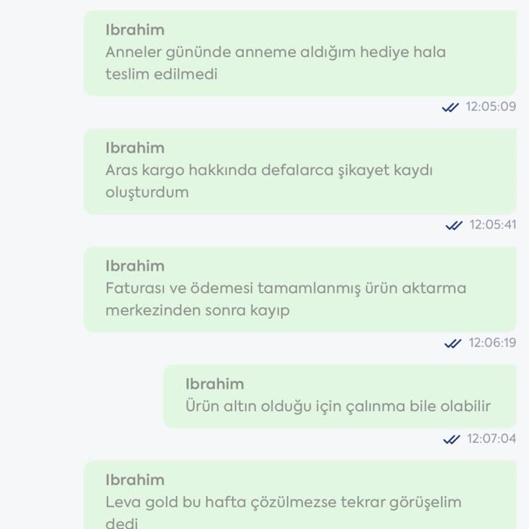 Leva Gold Anneler Günü İçin Altın Siparişi Teslim Edilmedi ve İade Talebi