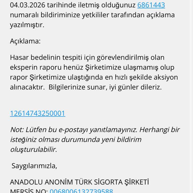 Anadolu Sigorta’nın Hasar Ödemesindeki 10 Aylık Gecikme