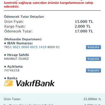 Sahte Ödeme Linkiyle 17 Bin TL Kaybı Ve Sahibinden'den İade Talebi
