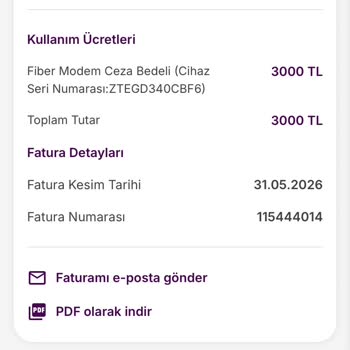 TurkNet'ten İade Edilen Modemin Haksız 6.000 TL Ücreti