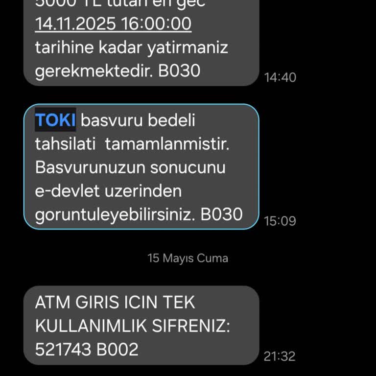 TOKİ Başvuru Ücretimin İadesi ATM'de Telefon Numarası Hatası Nedeniyle Gecikiyor