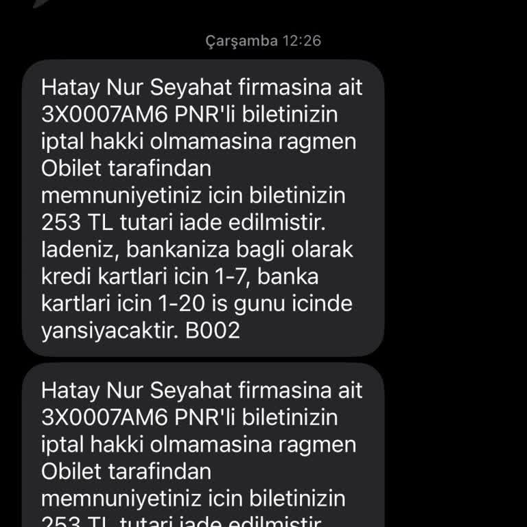 Obilet İptal Hakkını Reddetti, 4.600 TL'den Sadece 253 TL İade Edildi