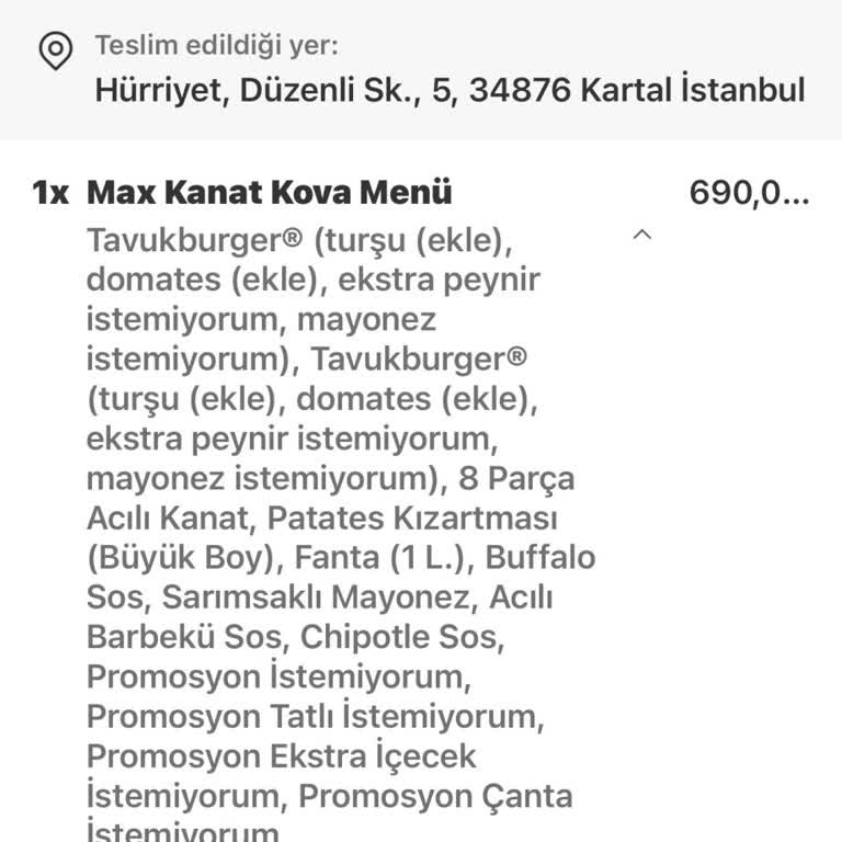 Popeyes Şubesinde Yanlış Ürün Gönderimi Ve İade Beklemesi
