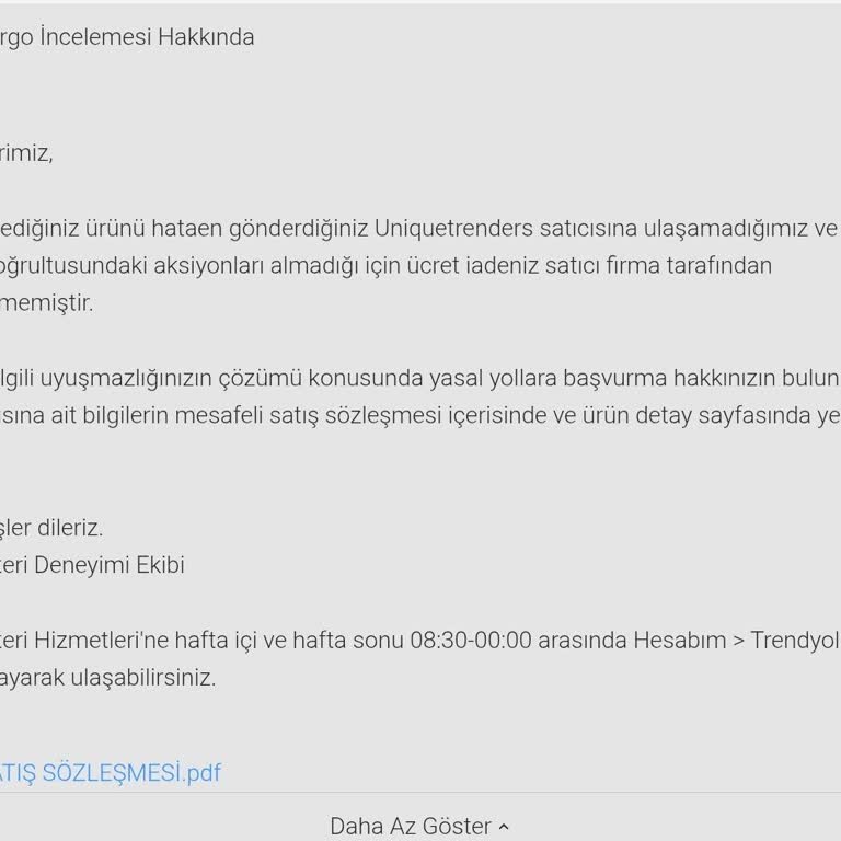 Trendyol’da İade Edilen Ürünler Geri Gelmedi Ve 3.043 TL Ücret İadesi Yapılmadı