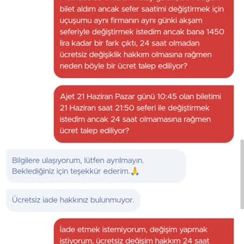Obilet'te Ücretsiz Değişiklik Talebim Reddedildi