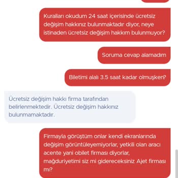 Obilet'te Ücretsiz Değişiklik Talebim Reddedildi