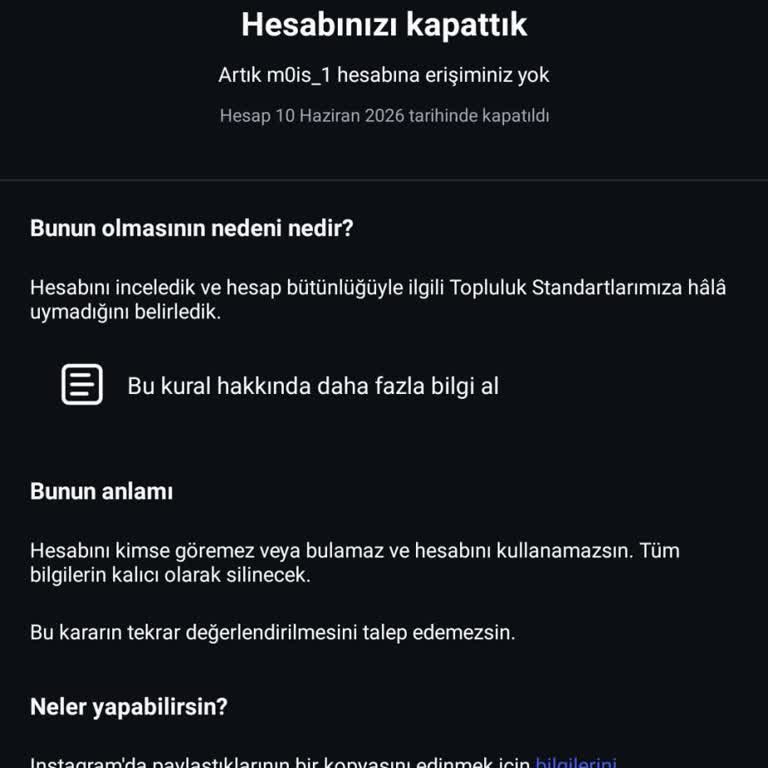 Uyarı Almadan Kapatılan Instagram Hesaplarıma Açıklama Ve Geri Açma Talebi