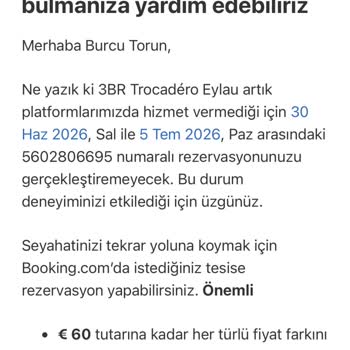 Booking.com Tarafından Habersiz Rezervasyon İptali Ve Alternatif Sunulmaması