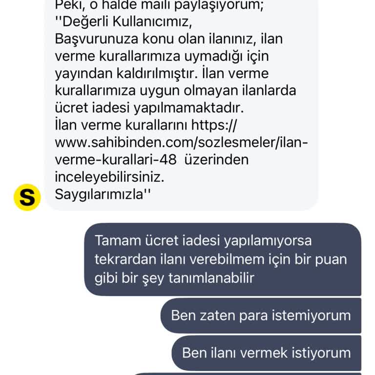Sistem Hatası Nedeniyle Red Edilen İlanımın Ücret İadesi Talebi