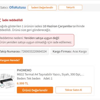 İade Talebim Haksız Şekilde Reddedildi