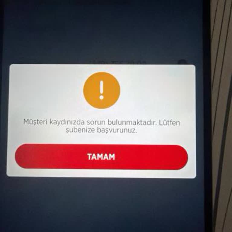 Müşteri Kayıt Sorunu Nedeniyle Mobil Bankacılık Şifresi Alınamıyor Ve Hesaba Erişim Sağlanamıyor