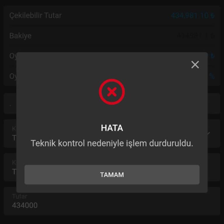 Çekim Talebinin Teknik Sorun Nedeniyle Reddedilmesi Ve Ödeme Yapılmaması