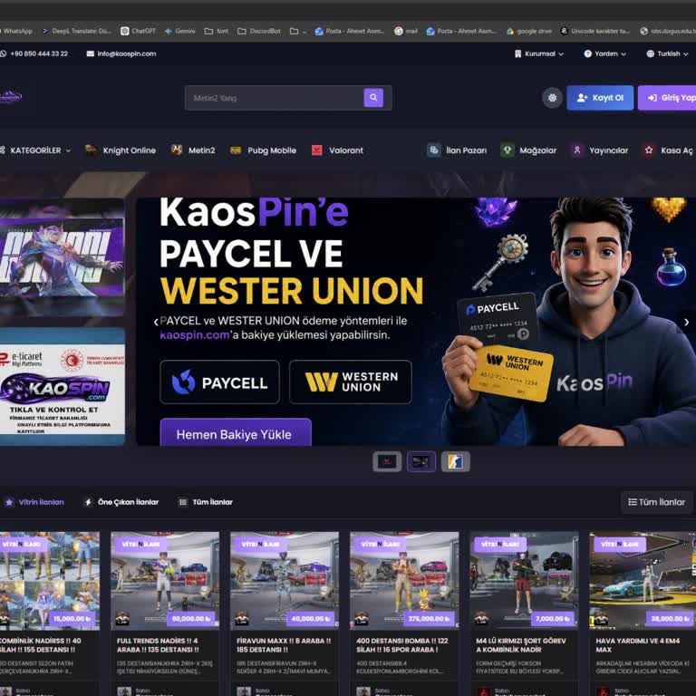 Kaospin.com’da Satış Sonrası Valorant Ve E‑Posta Hesaplarım Çalındı