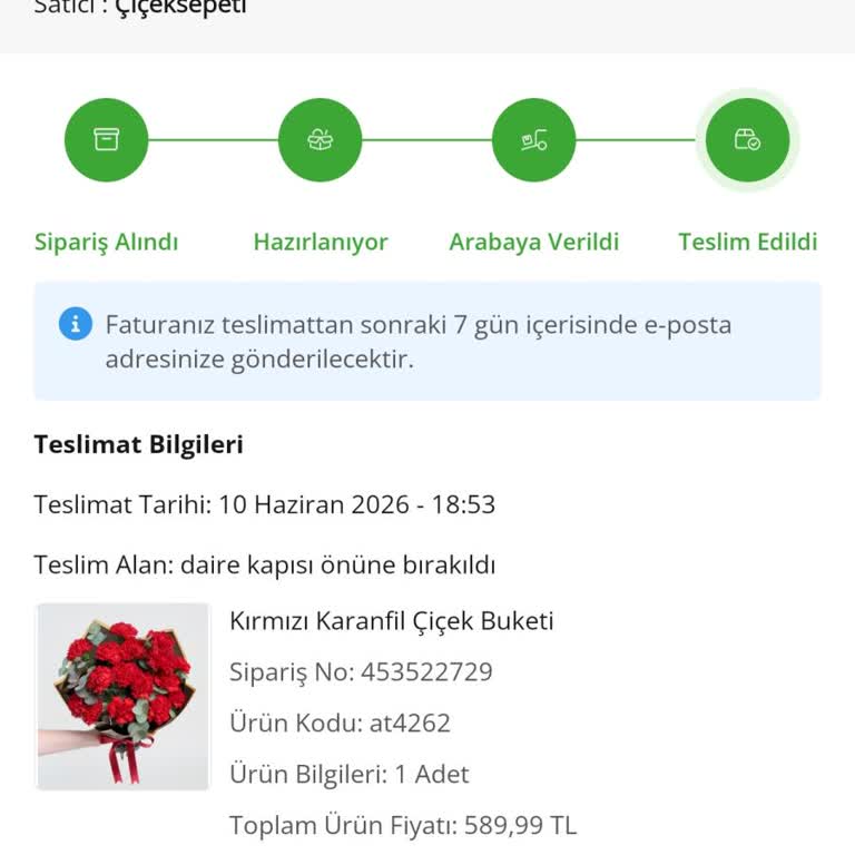 Çiçek Sepeti Teslim Edildi Olarak İşaretlenen Sipariş Müşteriye Ulaşmadı