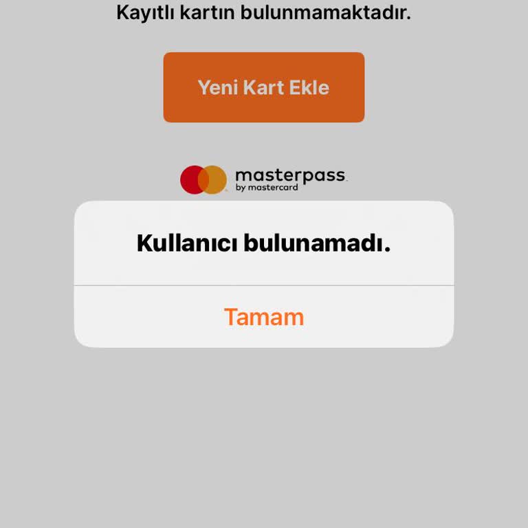 Migros Mobil Uygulamasında Masterpass Kart Ekleme Sırasında Kullanıcı Bulunamadı Hatası