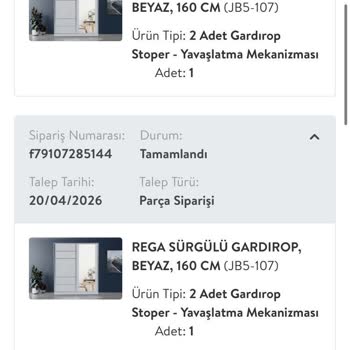Vivens'ten Alınan Dolapta Ray Sistemi Arızası Ve Garantili Çözüm Talebi