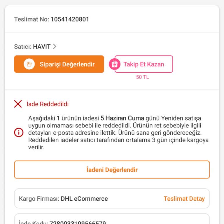 Ses Kalitesi Beklentileri Karşılamadığı İçin İade Talebim Trendyol Tarafından Reddedildi