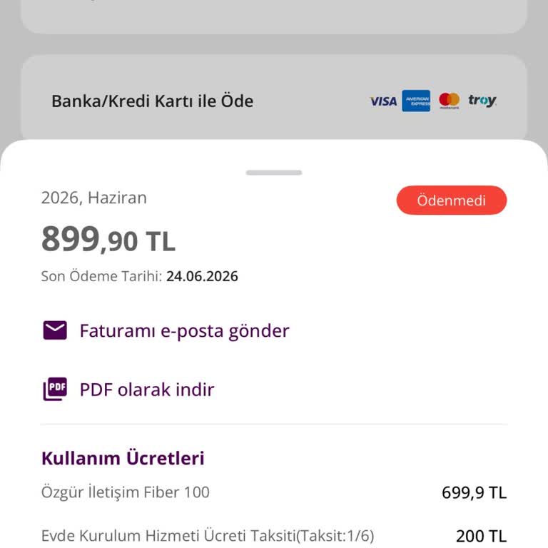 TurkNet Kurulum Ücreti Ekleme