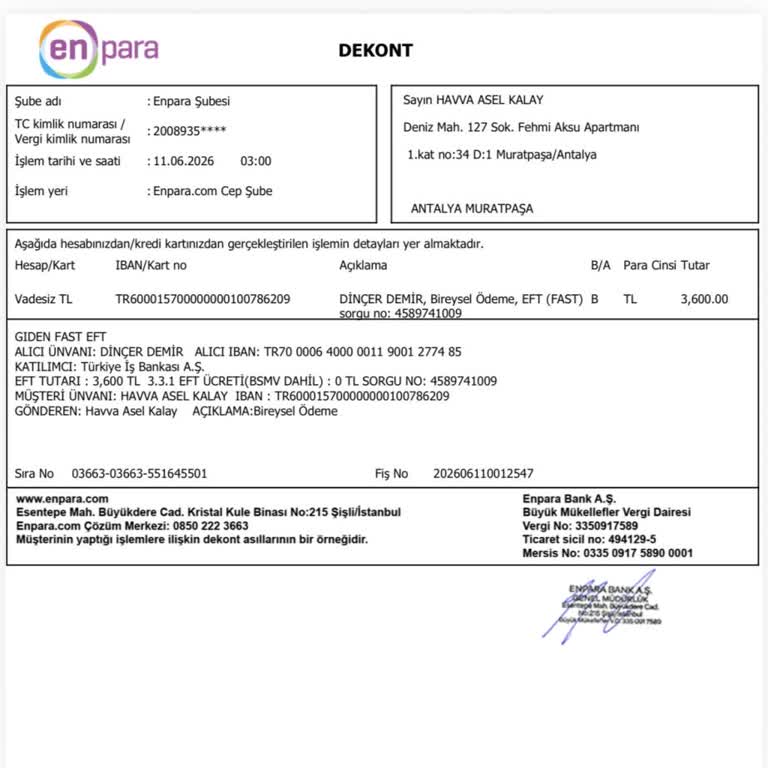 3600 TL Havale Hesaba Yansımıyor Ve Canlı Destek Yardımsız