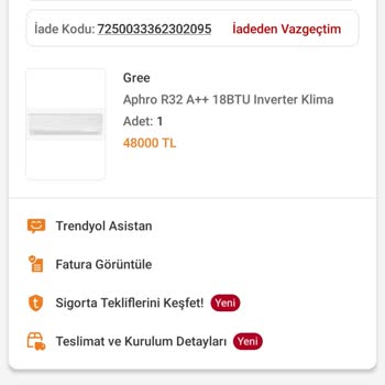 Yurtiçi Kargo İade Talebimi Reddetti, Trendyol’dan Çözüm İstiyorum