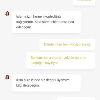 Bankadan Gelen 2000 TL Yatırımım Hesaba Geçmedi, İade Talep Ediyorum