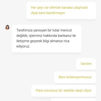 Bankadan Gelen 2000 TL Yatırımım Hesaba Geçmedi, İade Talep Ediyorum