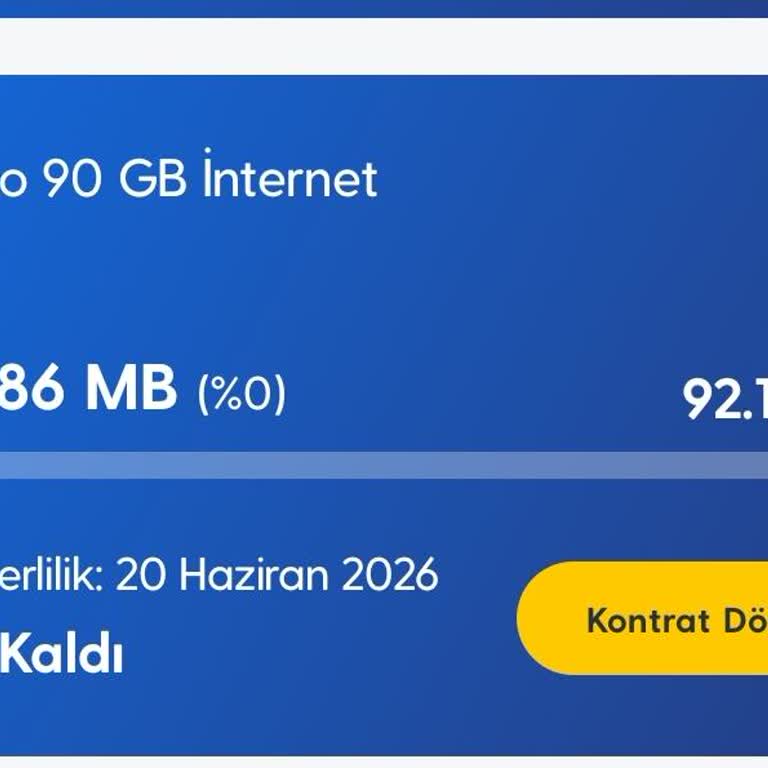 90 GB İnternet Paketi Hızlı Tükenmesi Ve Çözüm Talebi