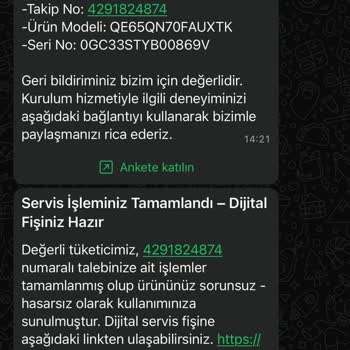 Samsung 65QN70F Televizyonunun 8000 TL Geri Ödemesi 3 Haftada Gelmedi