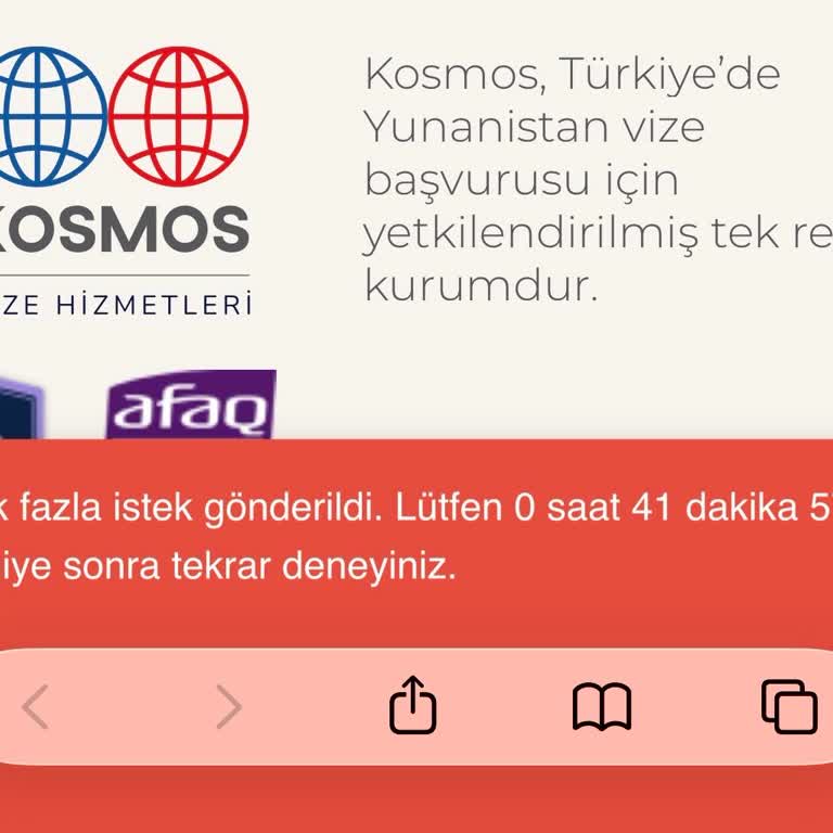 Kosmos Vize Hizmetleri Randevu Sisteminde Sürekli Hata ve Ödeme Engeli