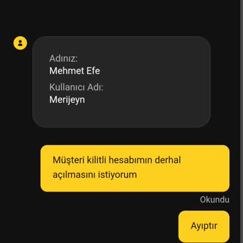 Nispet194 Hesabım Açıklama Olmadan Kilitlendi Ve 21.000 TL Çekemiyorum