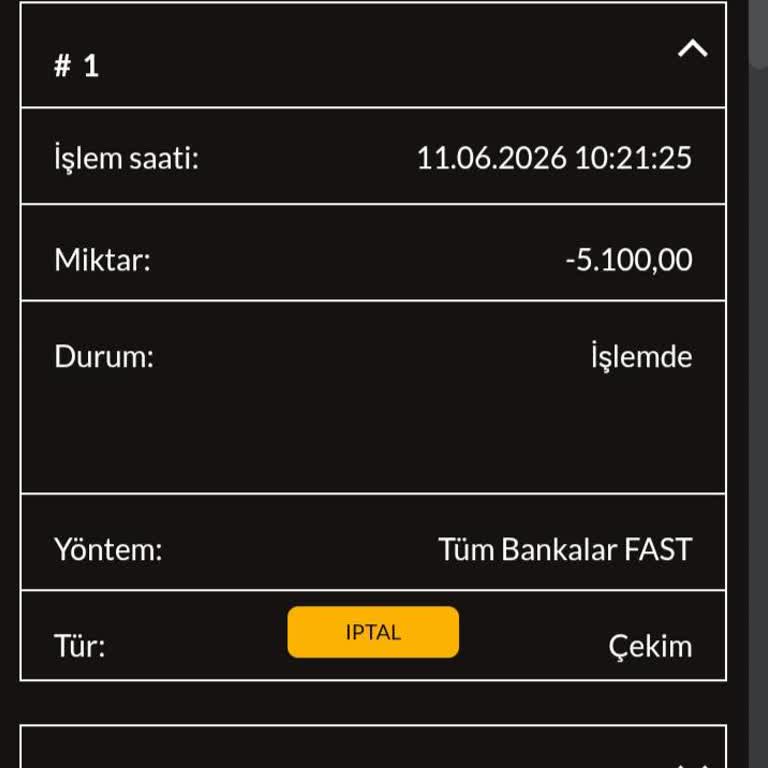 5.100 TL Çekim Talebim Uzun Süre İşlemde Kalıyor Ve Canlı Destek Yardımsız