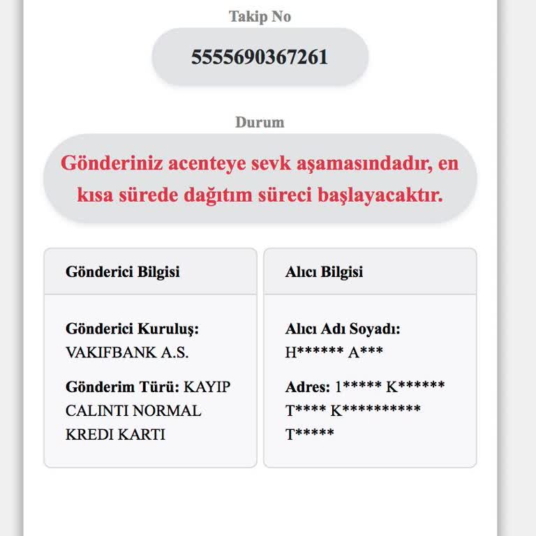 Kuryenet'ten VakıfBank Kartı Teslimi Gecikmesi